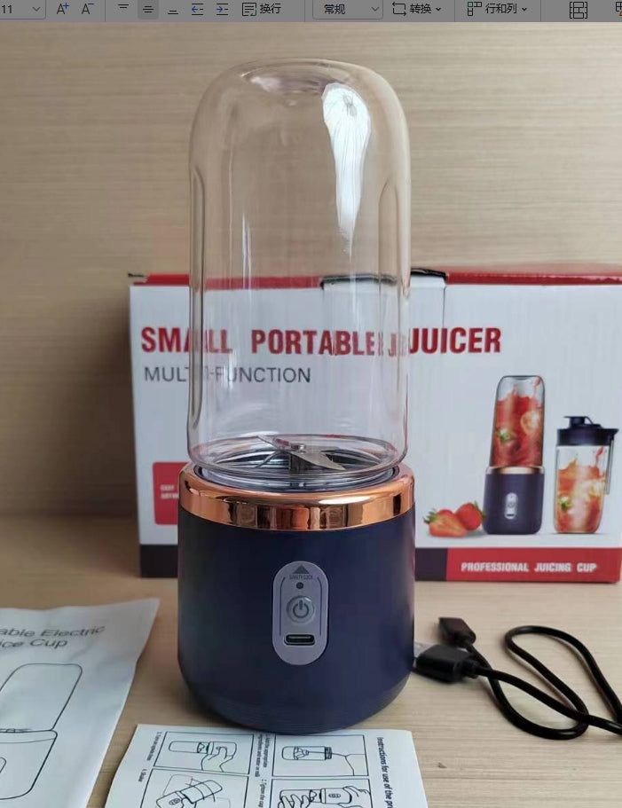 Portable 6-Blade Mini Blender – USB Rechargeable Smoothie & Juice Maker